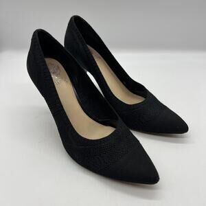 Vince Camuto Cresida Pointed Toe Pumps Heels Black Woven Mesh Size 8M
